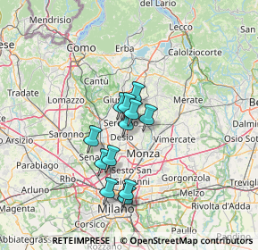 Mappa Via Vicinale Meiani di Levante, 20831 Seregno MB, Italia (9.74083)