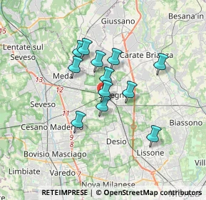 Mappa Via Crocefisso, 20831 Seregno MB, Italia (2.5675)