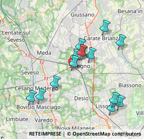 Mappa Via Crocefisso, 20831 Seregno MB, Italia (3.60714)