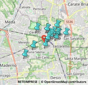 Mappa Via Zara, 20831 Seregno MB, Italia (1.06733)