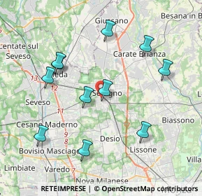 Mappa Via Trento, 20831 Seregno MB, Italia (3.95364)