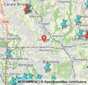Mappa Via Roma, 20845 Sovico MB, Italia (3.68412)