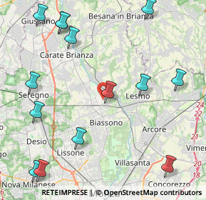 Mappa Via Donatori di Sangue, 20845 Sovico MB, Italia (5.565)