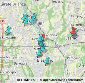 Mappa Via Donatori di Sangue, 20845 Sovico MB, Italia (1.79571)