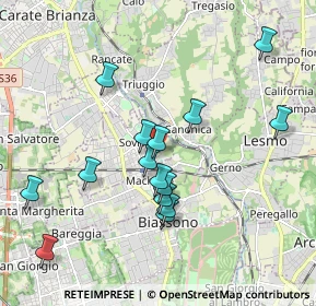 Mappa Via Donatori di Sangue, 20845 Sovico MB, Italia (1.84133)