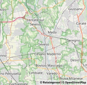 Mappa 20825 Barlassina MB, Italia (6.911)