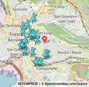 Mappa Via fra Pace da Vedano, 34141 Trieste TS, Italia (0.8835)