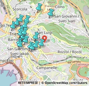 Mappa Via fra Pace da Vedano, 34141 Trieste TS, Italia (1.0055)