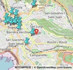 Mappa Via fra Pace da Vedano, 34141 Trieste TS, Italia (1.27111)