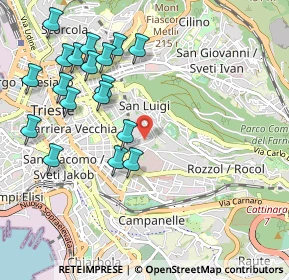 Mappa Via fra Pace da Vedano, 34141 Trieste TS, Italia (1.12333)