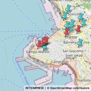 Mappa Via Corti, 34123 Trieste TS, Italia (1.07267)