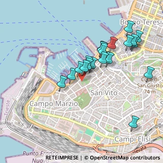Mappa Via Corti, 34123 Trieste TS, Italia (0.4535)