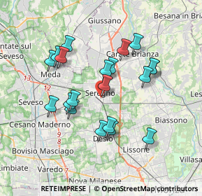 Mappa Via Palestro, 20831 Seregno MB, Italia (3.291)