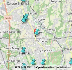 Mappa 20845 Sovico MB, Italia (2.93364)