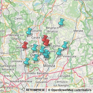 Mappa 20845 Sovico MB, Italia (5.93308)