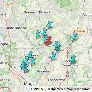Mappa Via Vittorio Alfieri, 20855 Lesmo MB, Italia (3.83176)