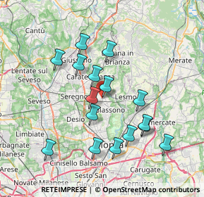 Mappa Via Giuseppe di Vittorio, 20845 Sovico MB, Italia (6.93938)