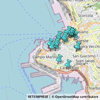 Mappa Via dei Burlo, 34123 Trieste TS, Italia (0.7215)