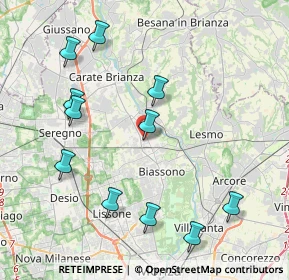 Mappa VIA EUGENIO SAVOIA PRINCIPE, 20845 Sovico MB, Italia (4.44727)