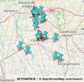 Mappa Corso Noblesville, 35013 Cittadella PD, Italia (6.649)