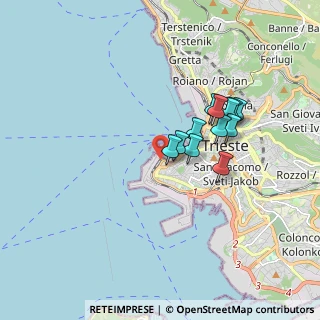 Mappa Stazione Trieste Campo Marzio, 34123 Trieste TS, Italia (1.36667)