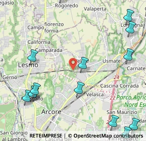 Mappa Via Del Laghettone Via Pier Giovanni Varisico, 20862 Usmate Velate MB, Italia (3.00357)