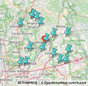 Mappa Via Del Laghettone Via Pier Giovanni Varisico, 20865 Usmate Velate MB, Italia (7.58125)