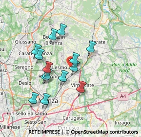 Mappa Via Del Laghettone Via Pier Giovanni Varisico, 20865 Usmate Velate MB, Italia (6.36214)