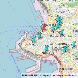 Mappa Via SS Martiri, 34123 Trieste TS, Italia (1.0425)