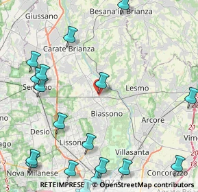 Mappa Via Piave, 20845 Macherio MB, Italia (6.333)