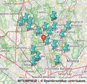 Mappa Via San Martino, 20822 Seveso MB, Italia (6.738)