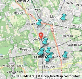 Mappa Via San Martino, 20822 Seveso MB, Italia (1.76167)