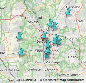Mappa Via San Martino, 20822 Seveso MB, Italia (2.91538)