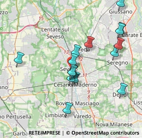 Mappa Via San Martino, 20822 Seveso MB, Italia (3.65813)