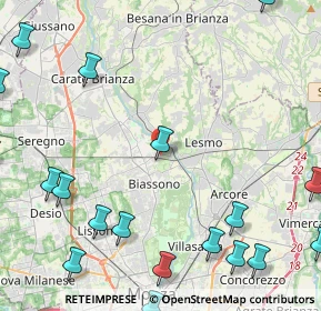 Mappa Via Pasubio, 20050 Macherio MB, Italia (6.6555)