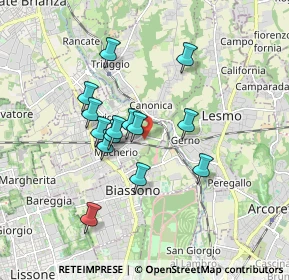 Mappa Via Pasubio, 20050 Macherio MB, Italia (1.445)