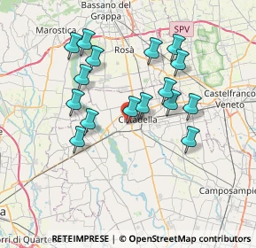 Mappa Via Giovanni Pascoli, 35013 Cittadella PD, Italia (6.57875)