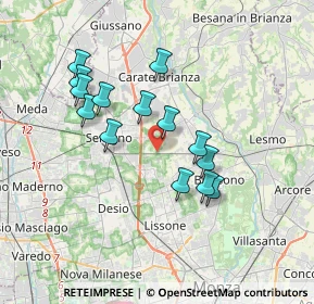 Mappa Strada Vicinale delle Valli, 20831 Seregno MB, Italia (3.16571)