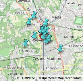 Mappa Piazza Leonardo da Vinci, 20030 Seveso MB, Italia (0.89938)