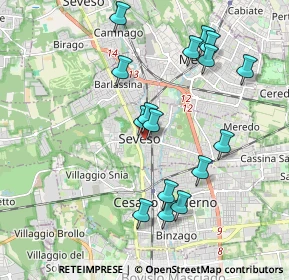 Mappa Piazza Leonardo da Vinci, 20030 Seveso MB, Italia (1.93125)