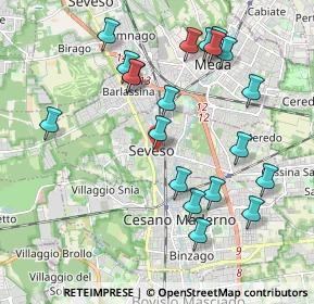 Mappa Piazza Leonardo da Vinci, 20030 Seveso MB, Italia (2.091)