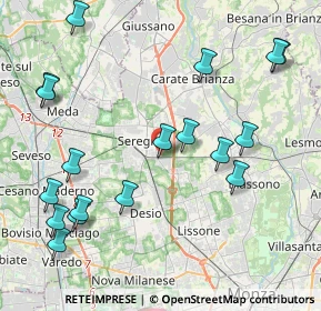 Mappa Via Ticino, 20831 Seregno MB, Italia (4.87667)