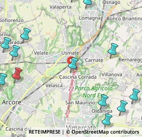 Mappa Via Gian Lorenzo Bernini, 20865 Usmate Velate MB, Italia (3.12692)