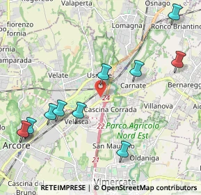 Mappa Via Gian Lorenzo Bernini, 20865 Usmate Velate MB, Italia (2.48545)