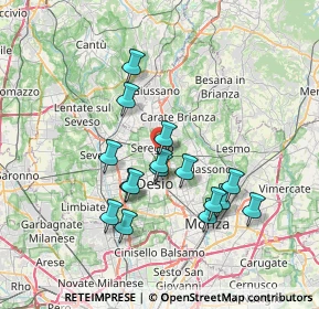Mappa Via Domenico Cimarosa, 20831 Seregno MB, Italia (6.43938)