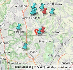 Mappa Strada Comunale delle Prigioni, 20845 Sovico MB, Italia (3.83182)