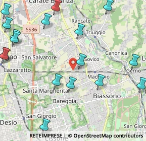 Mappa Strada Comunale delle Prigioni, 20845 Sovico MB, Italia (3.1185)