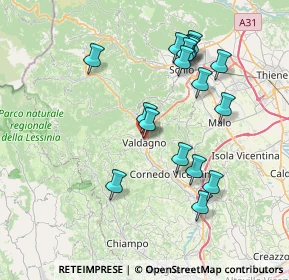 Mappa Via Niccolò Copernico, 36078 Valdagno VI, Italia (7.43235)