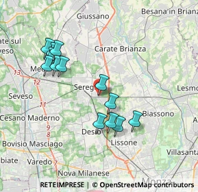 Mappa Via Macallè, 20831 Seregno MB, Italia (3.50692)