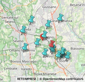 Mappa Via Nazioni Unite, 20831 Seregno MB, Italia (3.46529)